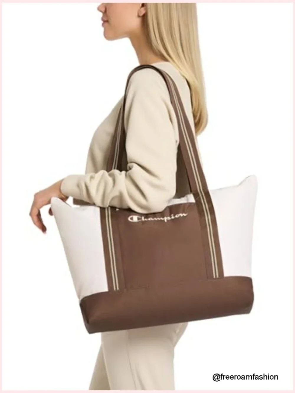 Durable Polyester Tote Bag with Zip Closure and Mesh Pockets - Picture 2 of 6